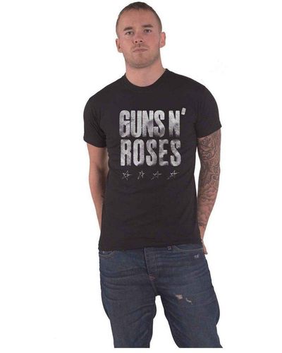 Guns N Roses Paradise City Stars Back Print T-shirt - Blue