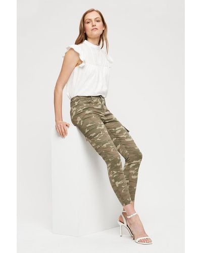 Dorothy Perkins Light Camouflage Short Jeans - Metallic