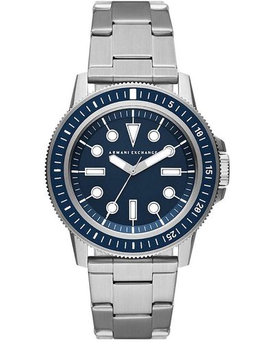 Armani Exchange Stainless Steel Fashion Analogue Quartz Watch - Ax1861 - Blue