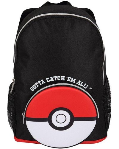 Pokemon Catch Em All Pokeball Backpack - Black