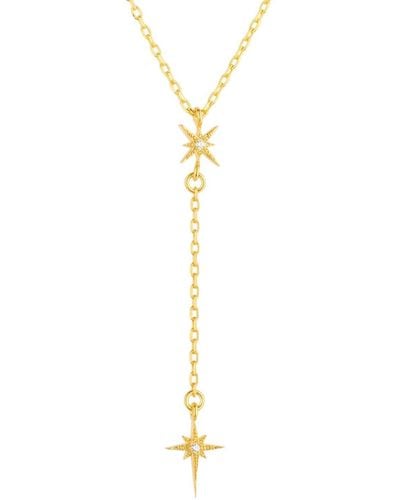 LÁTELITA London North Star Burst Mini Drop Necklace Gold - White