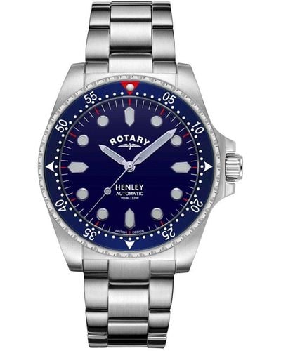 Rotary Automatic Stainless Steel Classic Analogue Watch - Gb05136/05 - Blue