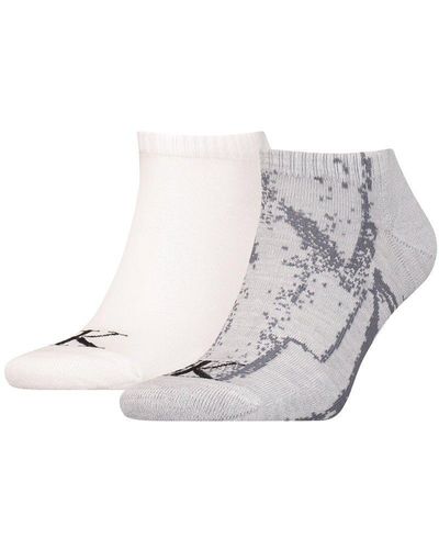 Calvin Klein 2 Pack Distorted Trainer Sock - Grey