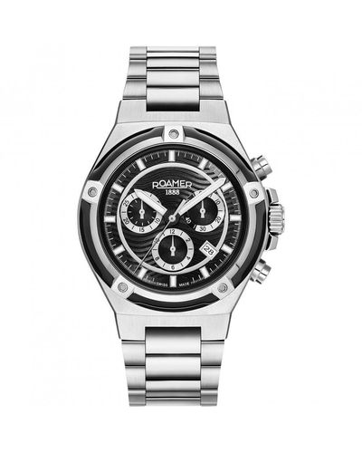 Roamer Tempomatser Chronograph Stainless Steel Watch - 221837 41 55 20 - Black