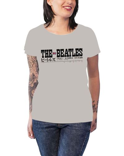 Beatles Budokan Set List Skinny Fit T Shirt - Grey