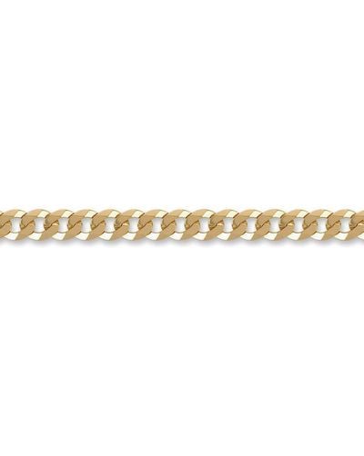 Jewelco London Solid 9ct Yellow Gold Flat Curb 7mm Gauge Chain Necklace - Metallic