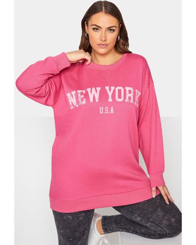 Yours Slogan Sweatshirt - Pink