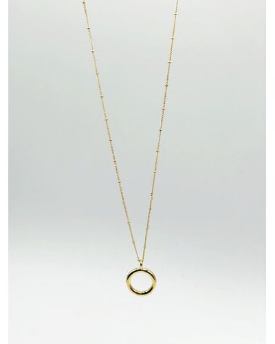 SVNX Round Ring Pendant Necklace - White