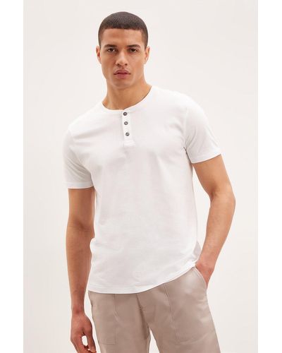 Burton Regular Fit White Short Sleeve Grandad T-shirt