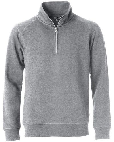 Clique Classic Melange Half Zip Sweatshirt - Grey