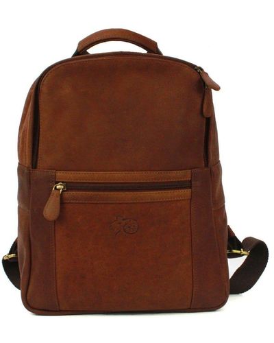 Eastern Counties Leather Ross Distressed Leather Backpack - Brown