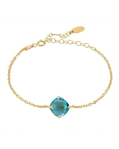 LÁTELITA London Empress Gemstone Bracelet Gold Blue Topaz - White