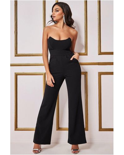 Goddiva Bandeau Scuba Jumpsuit - Black