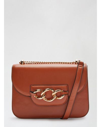 Dorothy Perkins Tan Chain Front Crossbody Bag - Brown