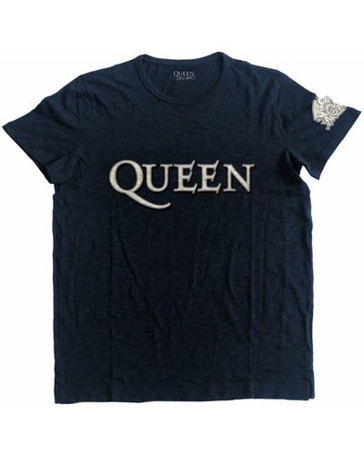 Queen Appliqué Logo T-shirt - Blue