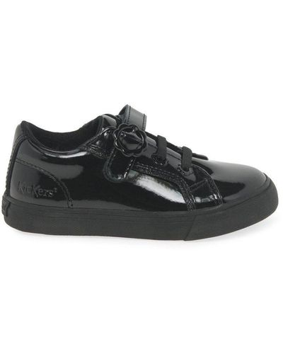 Kickers 'tovni Lo Bloom' Riptape School Shoes - Black
