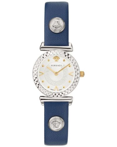 Versace Mini Vanity Stainless Steel Luxury Analogue Quartz Watch - Veaa00920 - Blue