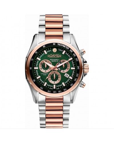 Roamer Rockshell Chrono Mkiii Luxury Analogue Quartz Watch - 220837 49 75 20 - Green