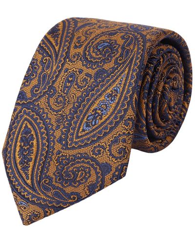 Jeff Banks Paisley Design Tie - Brown