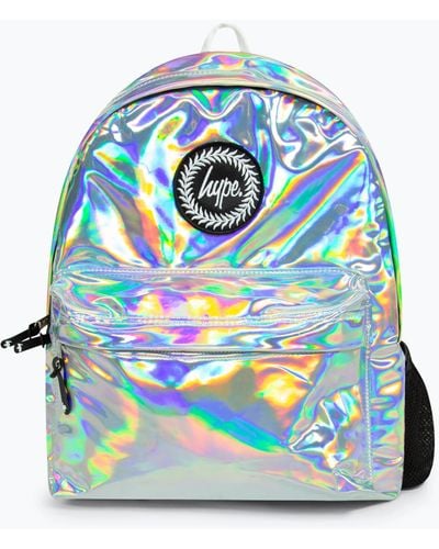 Hype Silver Holographic Backpack - Blue