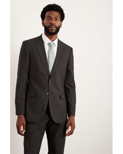 Burton Tailored Fit Charcoal Essential Suit Jacket - Multicolour
