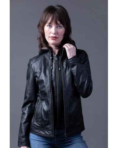 Lakeland Leather 'abbeytown' Hooded Leather Jacket - Grey
