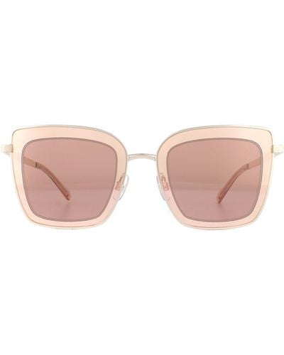 Swarovski Square Shiny Rose Gold Brown Pink Sunglasses