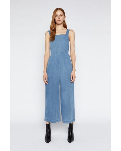 Warehouse Strappy Jumpsuit - Blue