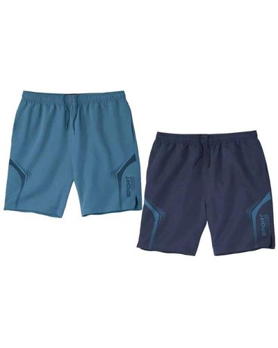 Atlas For Men Microfibre Shorts Pack Of 2 - Blue
