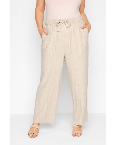 Yours Linen Trousers - Natural