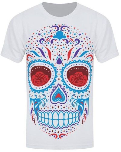 Grindstore Sugar Skull Sublimation T-shirt - White