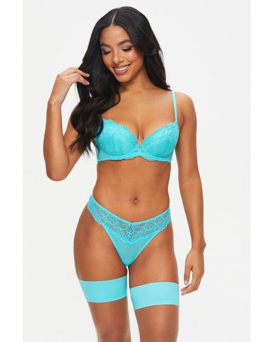 Ann Summers Sexy Lace Planet Thong - Blue