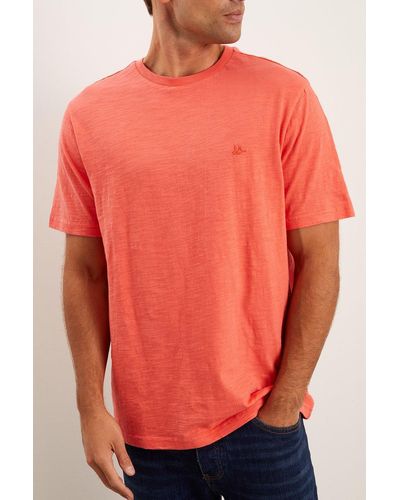 Mantaray Slub Crew Neck T-shirt - Orange