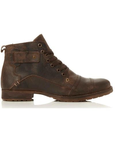 Dune 'simon' Leather Casual Boots - Brown