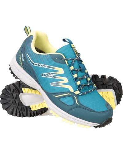 Mountain Warehouse Lightweight Waterproof Walking Shoes Hiking Trainers - Blue