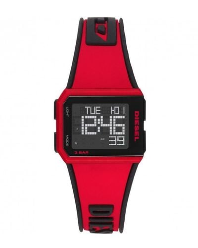 DIESEL Chopped Nylon Fashion Digital Quartz Watch - Dz1923 - Red