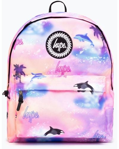 Hype Orange Sunset Dolphin Backpack - Pink