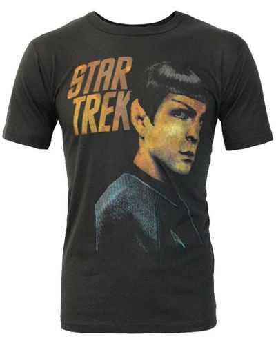 Junk Food Portrait Spock Star Trek T-shirt - Black