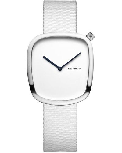 Bering Classic Stainless Steel Classic Analogue Quartz Watch - 18034-007 - White