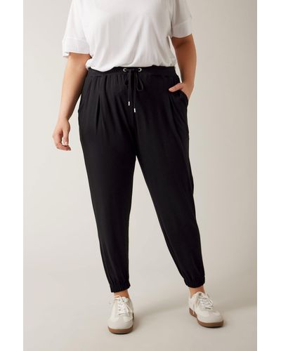 Evans Tapered Jersey Trousers - Black