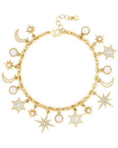 Mood Gold Crystal Celestial Charm Bracelet - Metallic
