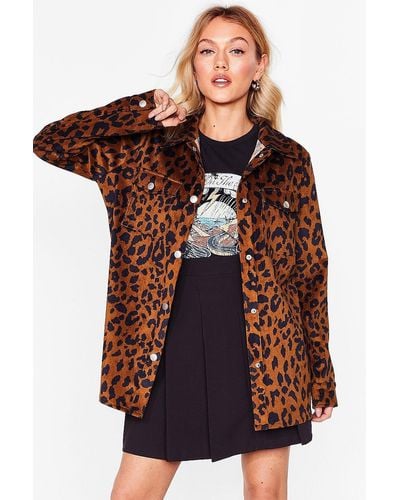 Nasty Gal Leopard It Through The Grapevine Petite Jacket - Brown