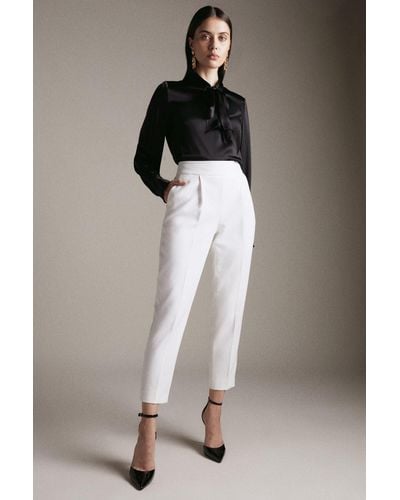 Karen Millen High Waist Tailored Trousers - Grey
