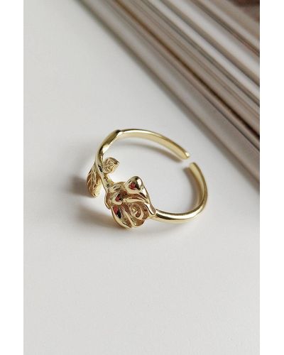 Elk & Bloom 18k Gold Rose Band Ring - Grey