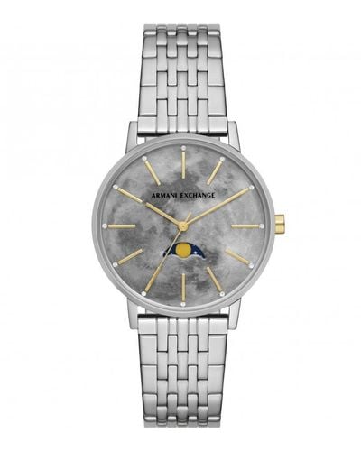 Armani Exchange Stainless Steel Fashion Analogue Quartz Multifunction Watch - Ax5585 - Grey