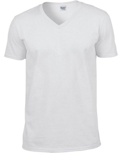 Gildan Softstyle V Neck T-shirt - White
