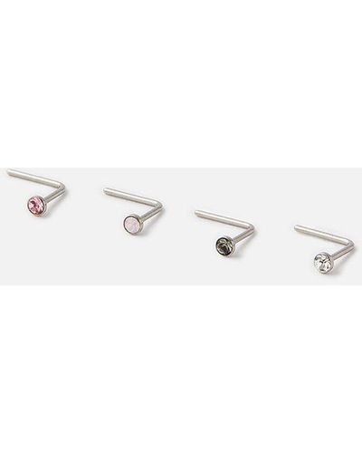 Accessorize Nose Stud Set With Swarovski® Crystals - Pink