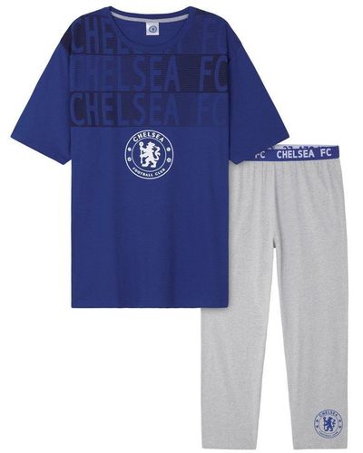 Chelsea Fc Pyjama Set - Bottoms And T-shirt - Blue