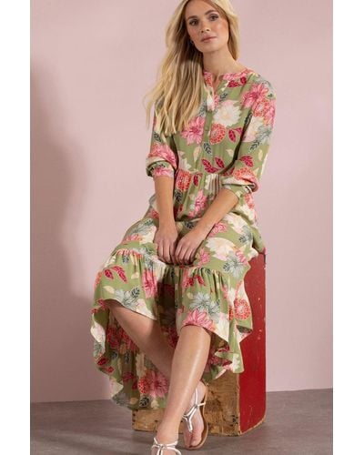 Klass Bouquet Print Maxi Dress - Green