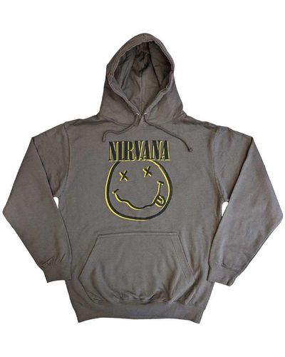 Nirvana Inverse Grunge Smile Hoodie - Grey